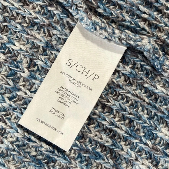 CAbi Sleeveless Blue Knit Long Duster Open Front Sweater Cardigan Women’s Size S - Picture 6 of 11